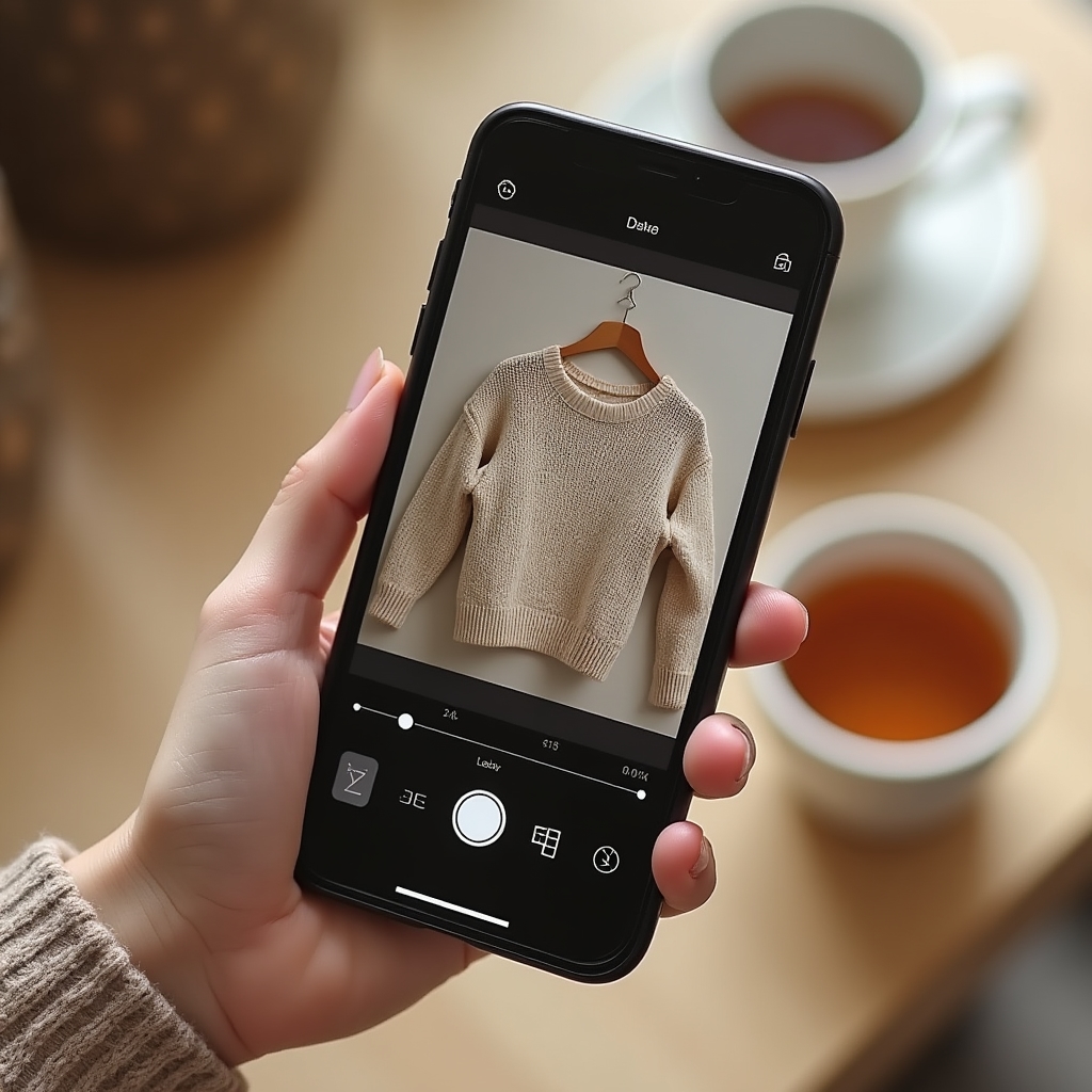 Uprava fotografie produktu v telefonni aplikaci